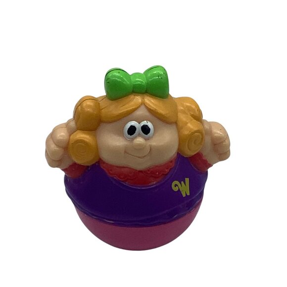Playskool 2005 Hasbro Weeble Wobble Toy With Green Bow & Purple Dress - Picture 2 of 6